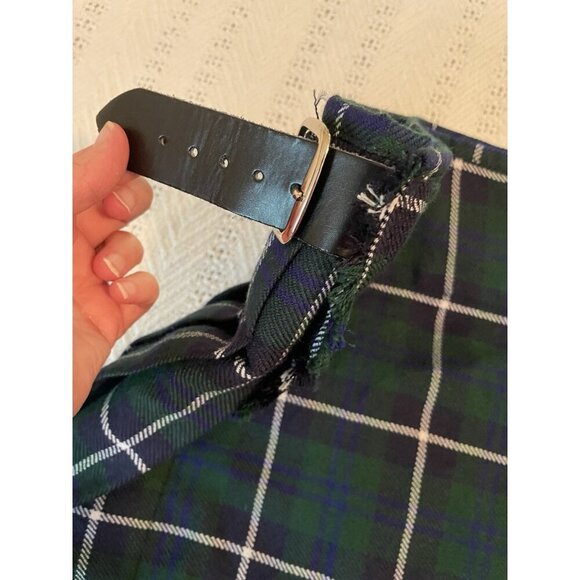 Men’s Scottish Kilt Size 44 Green plaid‎ belted Scottish Design Tartans - Picture 5 of 8